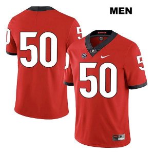 Men's Georgia Bulldogs NCAA #50 Warren Ericson Nike Stitched Red Legend Authentic No Name College Football Jersey NTL7054WB